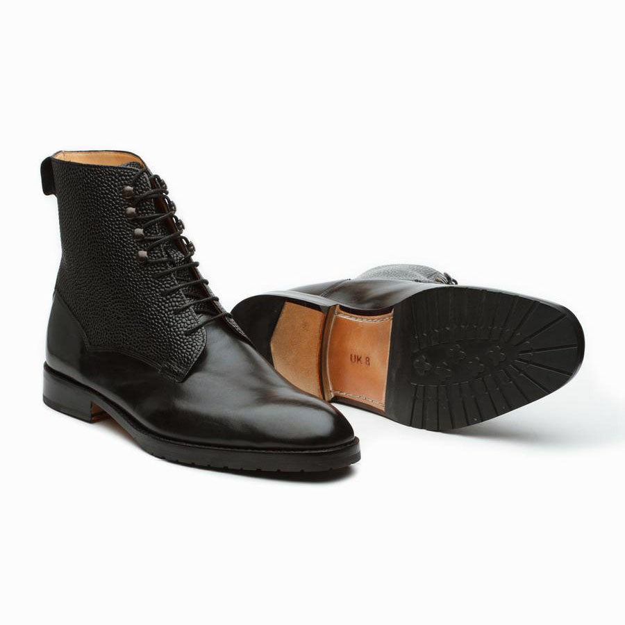 Black Grain Derby Boot