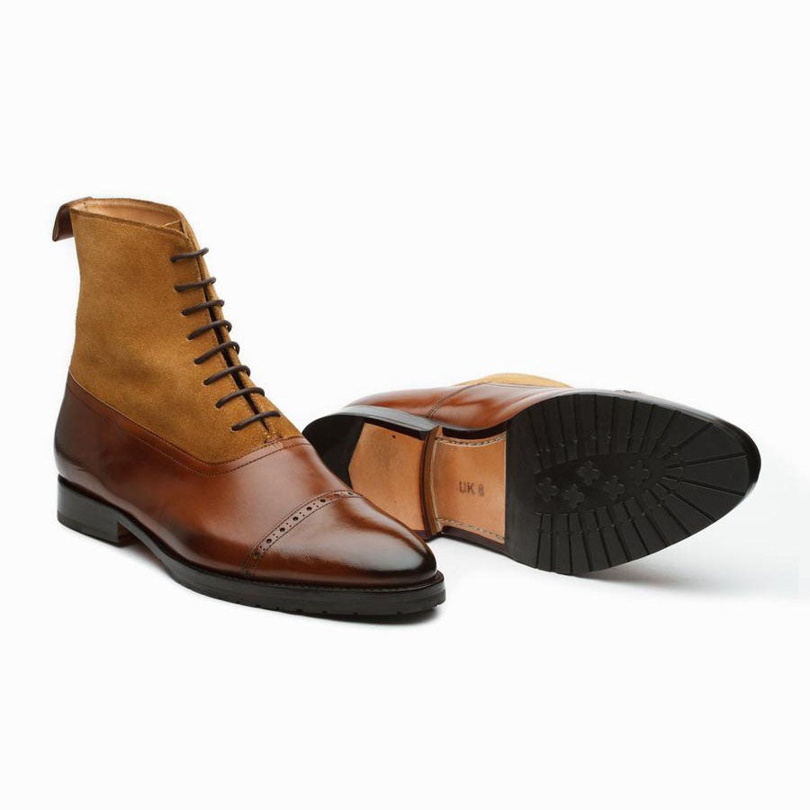 Cognac + Camel Suede Combination Boot