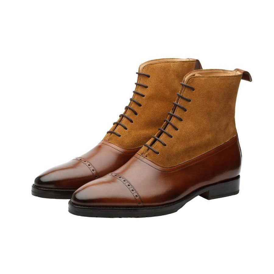 Cognac + Camel Suede Combination Boot