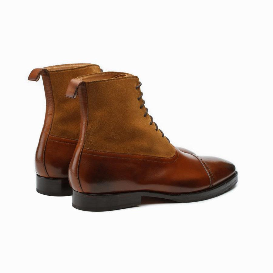 Cognac + Camel Suede Combination Boot