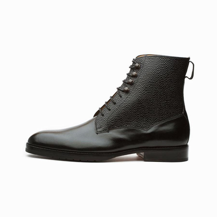 Black Grain Derby Boot